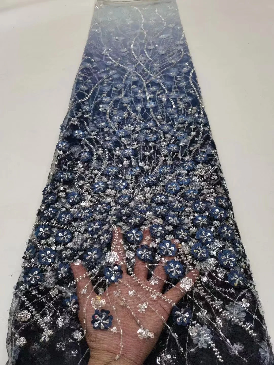 Blue Beadeds New Fashion High Quality African Lace Bridal Embroidered Sequins Tulle Lace Fabric For Wedding Party Dress Sewing
Blue Beadeds New Fashion High Quality African Lace Bridal Embroidered Sequins Tulle Lace Fabric For Wedding Party Dress Sewing