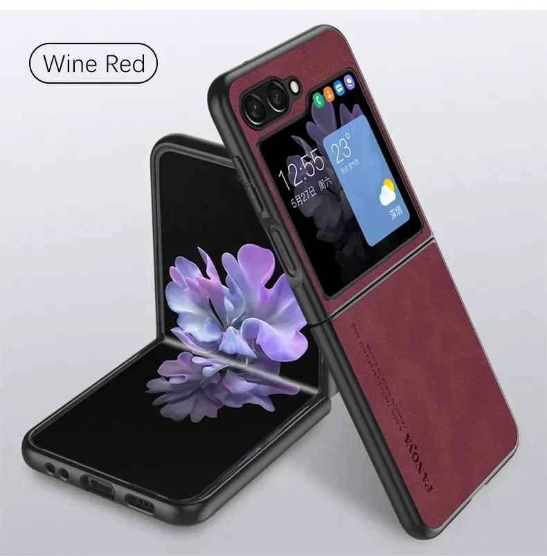Étui en cuir de mouton vintage pour Samsung Galaxy Z Flip4 Flip5 Flip3 5g, Flip 5 4 3, coque arrière rétro antichoc pour hommes, luxe Zflip 22