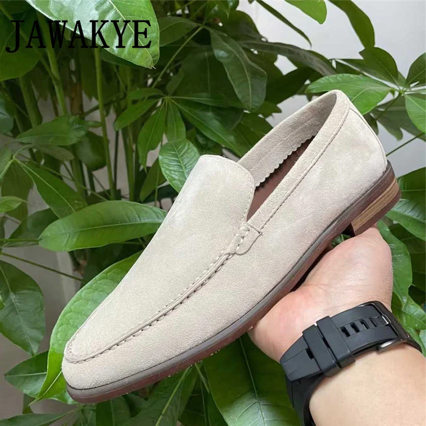 

JAWAKYE 2022 New Flat Loafers Cow Suede Women Summer Slip on Shoes For Women Causal Flats Walking Out Mules Dress Shoes mujer