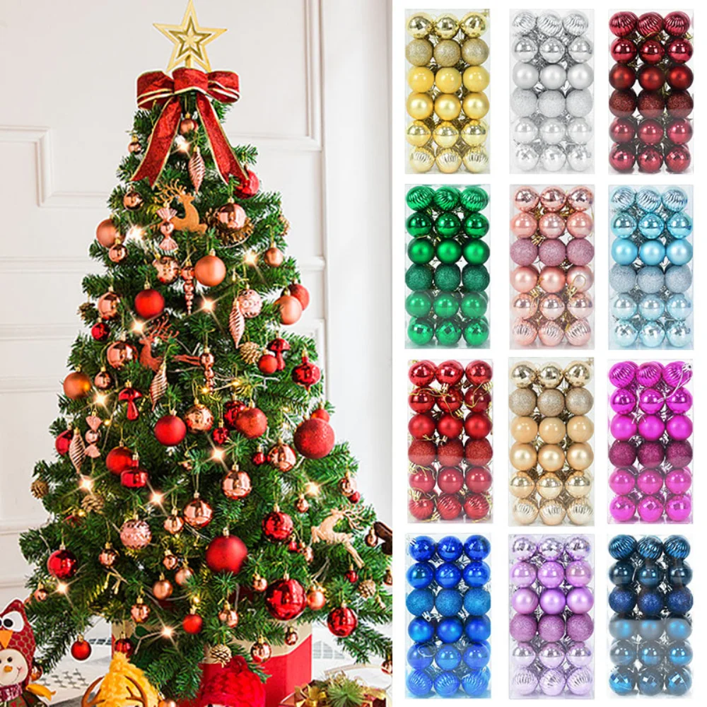 

36pcs Christmas Balls Christmas Tree Ornaments Ball Xmas Hanging Tree Pendants Home Party Decor 2022 New Year Gift Noel Navidad