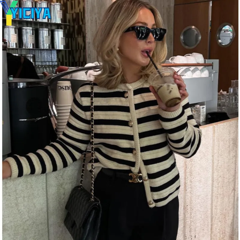 YICIYA Fashion Striped Cardigan For Women Vintage Elegant Long Sleeve Single Breasted Cardigans 2023 Autumn High Street Sweater
YICIYA Fashion Striped Cardigan For Women Vintage Elegant Long Sleeve Single Breasted Cardigans 2023 Autumn High Street Sweater