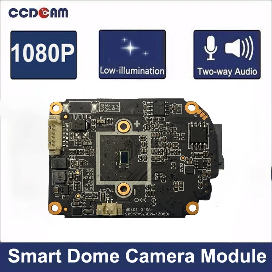 

Wifi IP Camera 1080P Wireless PTZ Camera Module 2.0MP Security Camera board Two Way Audio TF Card Slot with Antenna