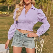 Women's Chiffon Shirt Blouses Button Stand Collar A Fluffy Long Sleeve Cool Crop Top Spring Summer Shirt Women's Clothing 2022
Women's Chiffon Shirt Blouses Button Stand Collar A Fluffy Long Sleeve Cool Crop Top Spring Summer Shirt Women's Clothing 2022