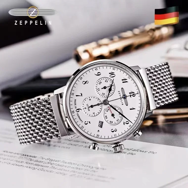 

New Zeppelin Fashion Mens Watches Sports Business Quartz Wrist Man Watch Luxury Black Leather Bracelet Casual Clock Watch Men