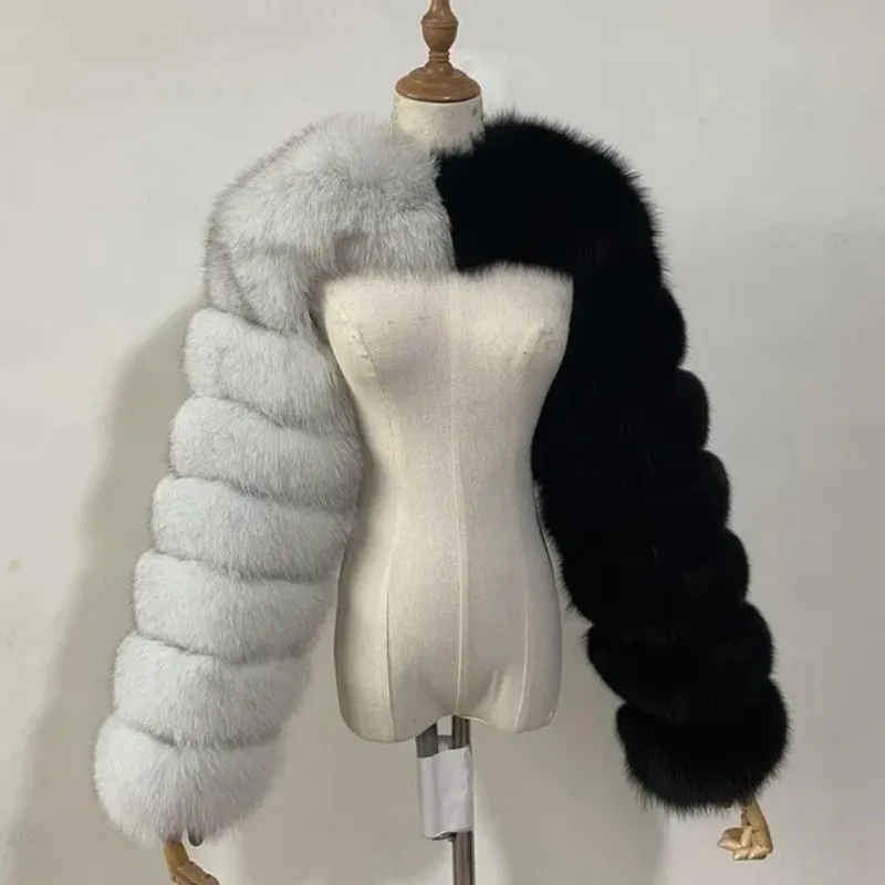 Bridal Wraps Faux Fox Long Sleeves Fur Coat Winter Fashion Patchwork Furry Coat Warm Mink Short Jackets Femme Top
Bridal Wraps Faux Fox Long Sleeves Fur Coat Winter Fashion Patchwork Furry Coat Warm Mink Short Jackets Femme Top