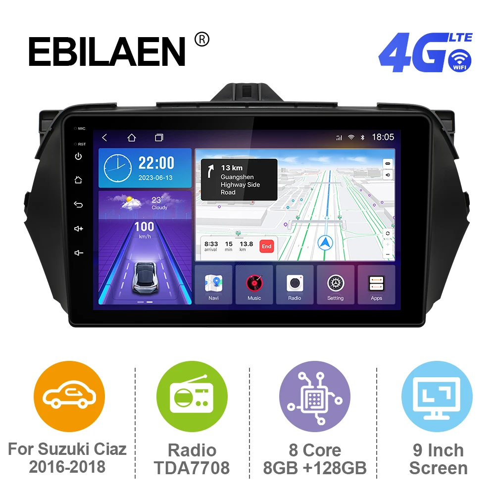 Автомагнитола EBILAEN Android 12 для Suzuki Alivio Ciaz 2014-2019 мультимедийный плеер GPS RDS навигация Carplay Авторадио 4G DSP
Автомагнитола EBILAEN Android 12 для Suzuki Alivio Ciaz 2014-2019 мультимедийный плеер GPS RDS навигация Carplay Авторадио 4G DSP