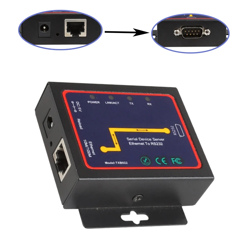 

Последовательный сетевой сервер промышленного класса Ethernet к RS232 последовательный конвертер последовательных устройств сервера RJ-45 LAN адаптер сплиттер