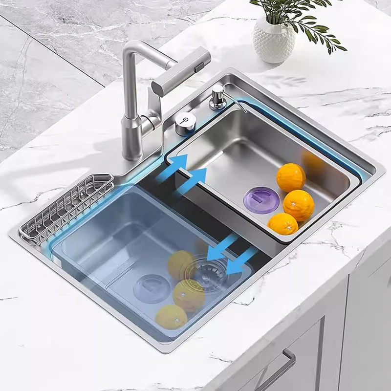 Japanese Style Waterfall Sink 304 Stainless Steel Dishwashing Basin Kitchen Household Thickened Handmade Nano Large Single Tank
Japanese Style Waterfall Sink 304 Stainless Steel Dishwashing Basin Kitchen Household Thickened Handmade Nano Large Single Tank