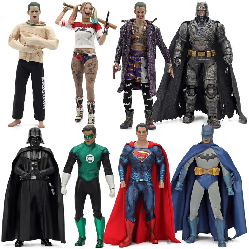 

Pvc Dc Superheroes Superman Batman The Joker Man Harley Quinn Green Lantern Black Knight Figure Model Toys With Collectible Gift