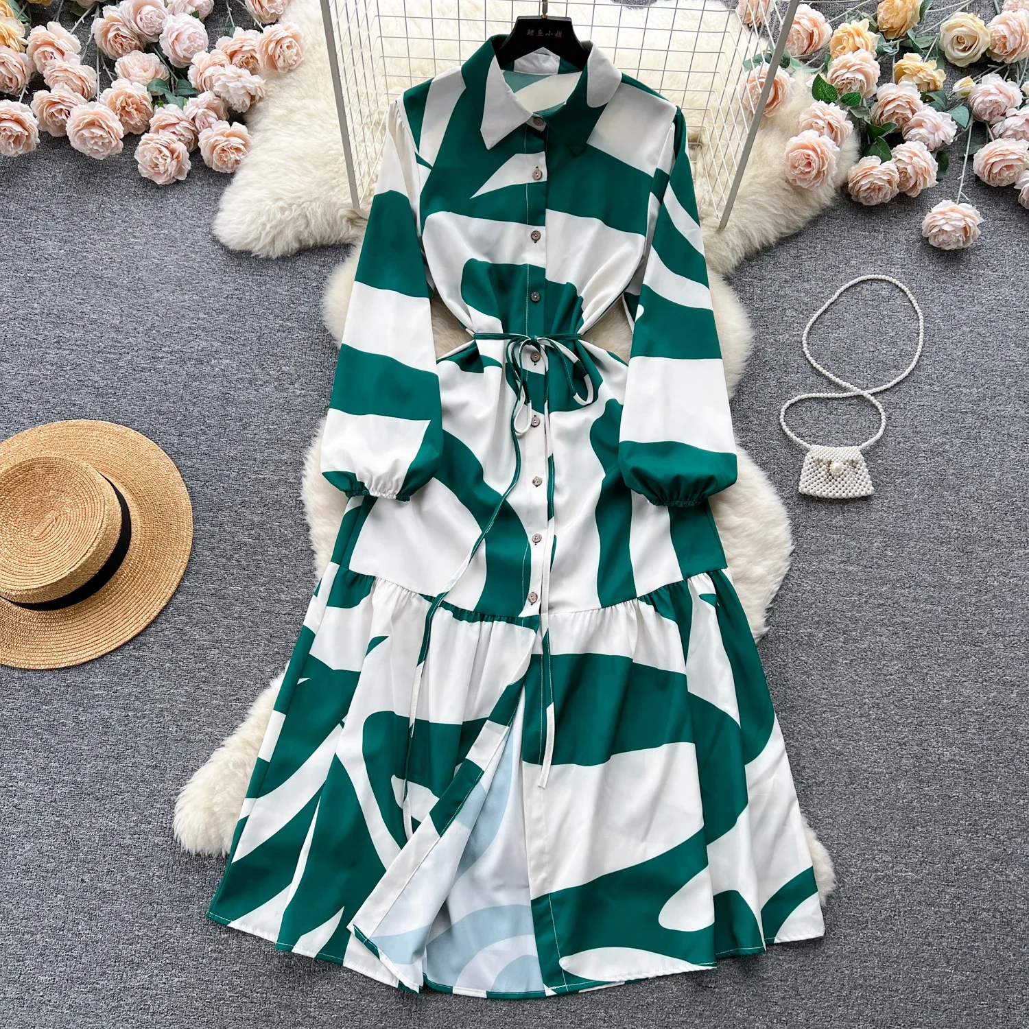 Spring Autumn Printed Shirt Dress Women New Fashion Loose Waisted Long Sleeve Single Breasted Slim Holiday Clothes Vestidos L632
Spring Autumn Printed Shirt Dress Women New Fashion Loose Waisted Long Sleeve Single Breasted Slim Holiday Clothes Vestidos L632