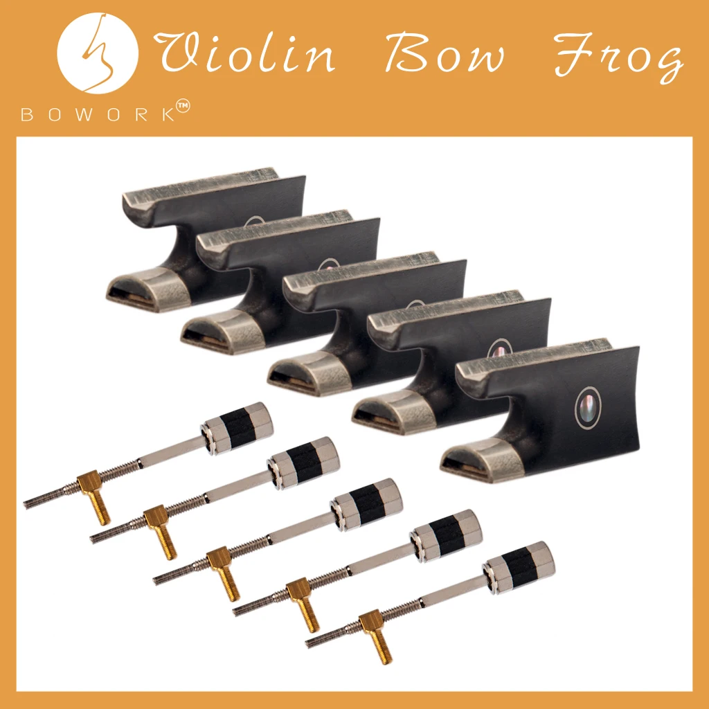 BOWORK 5 PCS Violin Frog Fiddle Ebony Violin Bow Frog with Buttons for Violin Bow Violin DIY Parts for Beginners
BOWORK 5 PCS Violin Frog Fiddle Ebony Violin Bow Frog with Buttons for Violin Bow Violin DIY Parts for Beginners