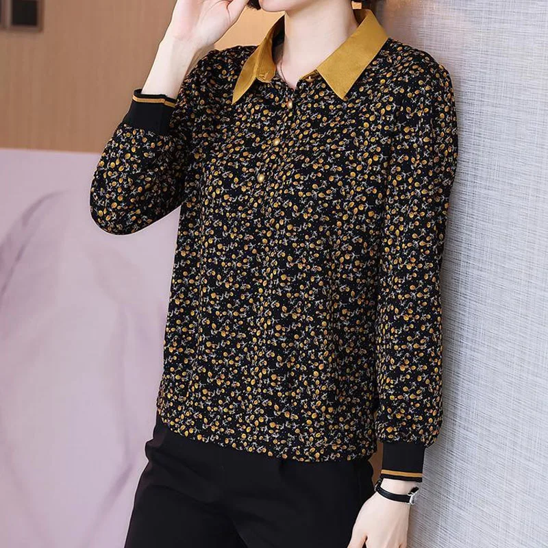 Vintage Stylish Turn-down Collar Floral Print Tops Women's Clothing Spring Autumn Loose Long Sleeve Female Pullovers T-shirt
Vintage Stylish Turn-down Collar Floral Print Tops Women's Clothing Spring Autumn Loose Long Sleeve Female Pullovers T-shirt