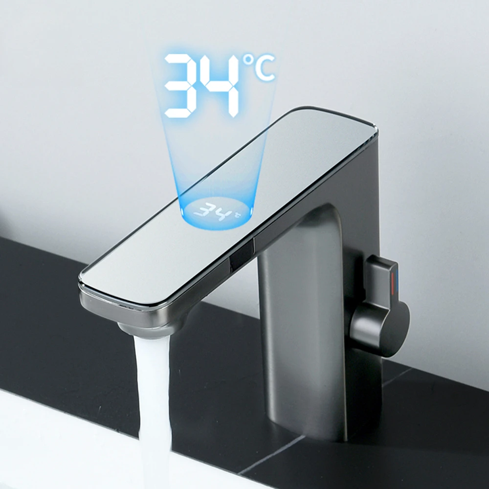 New Gray Smart Daul Sensor Bathroom Basin Faucet Hot Cold Water Mixer Deck Mount Bathroom Sink Faucet
New Gray Smart Daul Sensor Bathroom Basin Faucet Hot Cold Water Mixer Deck Mount Bathroom Sink Faucet