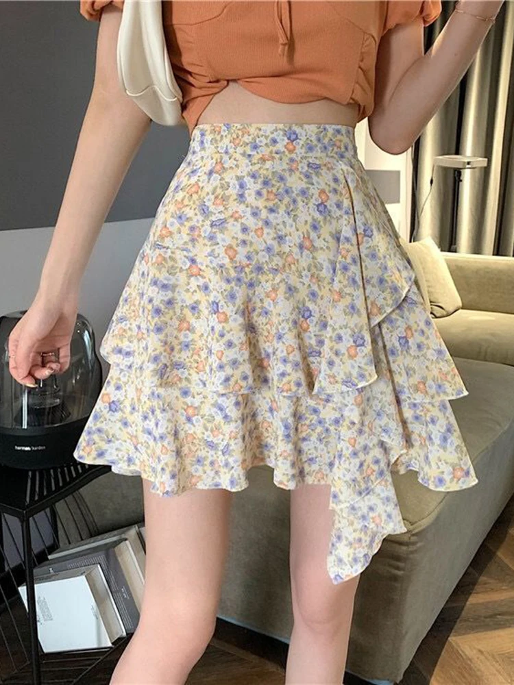 Jmprs Irregular Summer Women Mini Skirt Fashion Print Floral High Waist Ruffles A Line Ladies Skirt Casual Korean Ladies Skirt
Jmprs Irregular Summer Women Mini Skirt Fashion Print Floral High Waist Ruffles A Line Ladies Skirt Casual Korean Ladies Skirt
