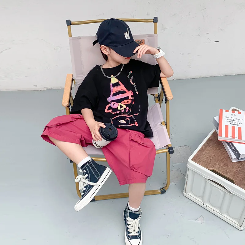 

Модный брендовый граффити в стиле хип-хоп Детская летняя одежда с коротким рукавом женская одежда из чистого хлопка с коротким рукавом для подростков