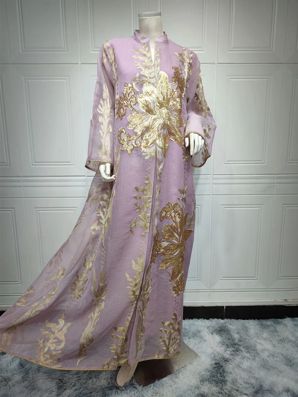 Maxi Dress Golden Sequins Embroidery Green White Abaya Woman Muslim Female Jalabiya Arabic Elegant Clothing Long Sleeves 247 Mallzona S94b7236b60264bcb8e3f9e4cb2c58e90y Maxi Dress Golden Sequins Embroidery Green White Abaya Woman Muslim Female Jalabiya Arabic Elegant Clothing Long Sleeves Mallzona