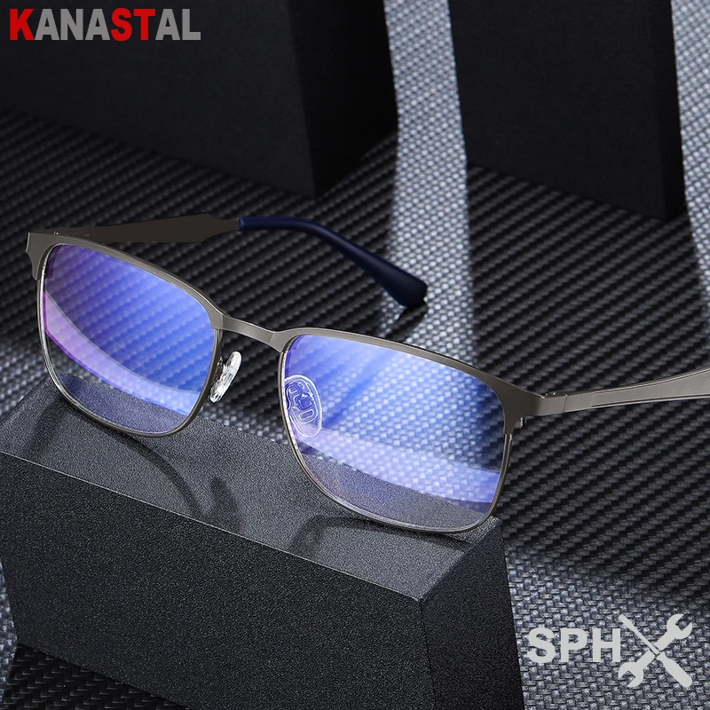 Men's Blue Light Blocking Myopia Reading Glasses Business Metal Eyeglasses Frame Male Prescription Prescbyopic CR39 Lens Eyewear 
Men's Blue Light Blocking Myopia Reading Glasses Business Metal Eyeglasses Frame Male Prescription Prescbyopic CR39 Lens Eyewear