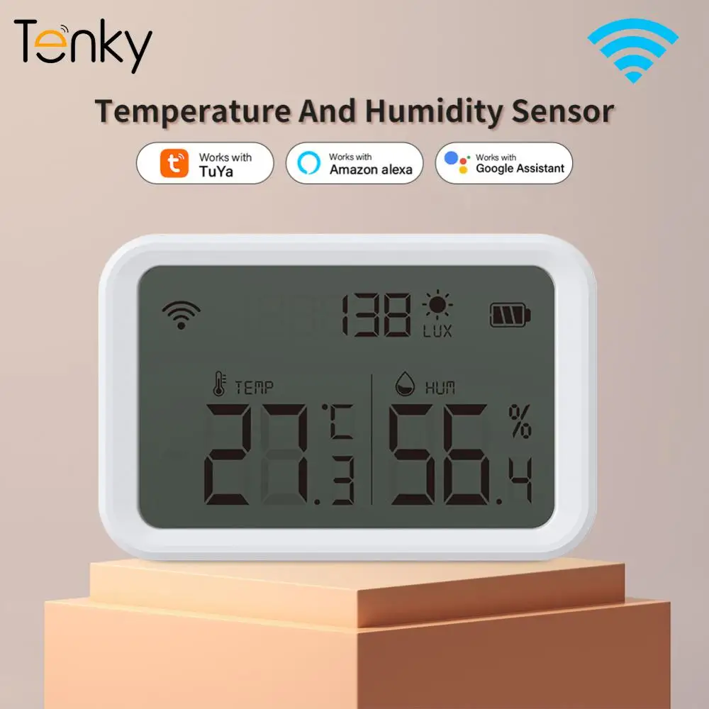 Tenky Tuya Wifi Temperature And Humidity Sensor Luminous Intensity Detector Indoor T&H Meter Work With Alexa/Google Assistant
Tenky Tuya Wifi Temperature And Humidity Sensor Luminous Intensity Detector Indoor T&H Meter Work With Alexa/Google Assistant