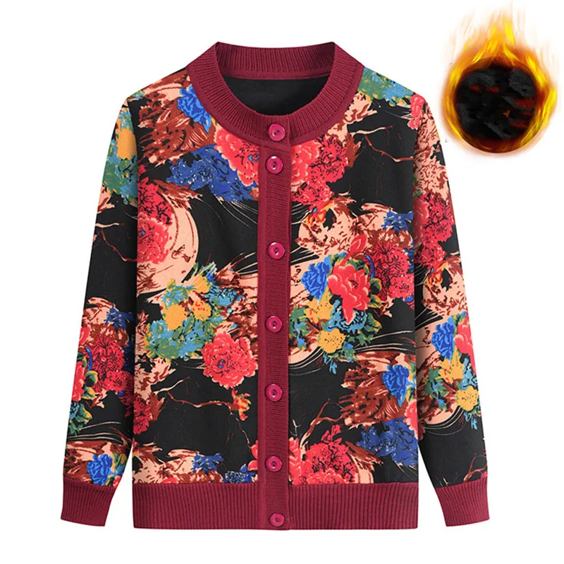 4XL Middle Aged Elderly Mother Plus Velvet Cardigan Sweater Warm Autumn Winter Knitted Coat For Women Printing Long Sleeve Tops
4XL Middle Aged Elderly Mother Plus Velvet Cardigan Sweater Warm Autumn Winter Knitted Coat For Women Printing Long Sleeve Tops
