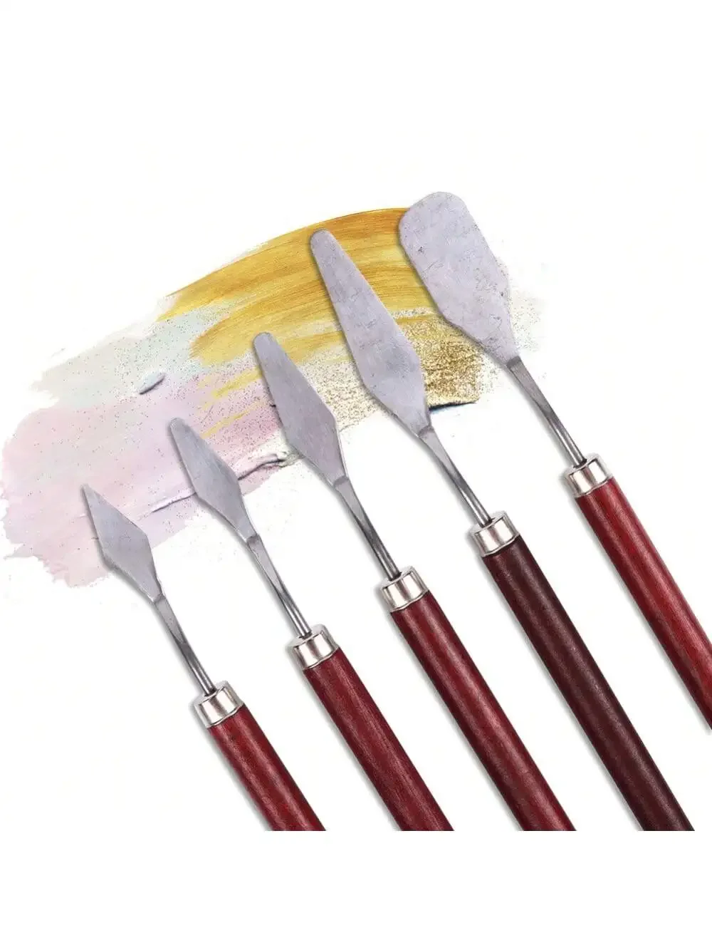 

5pcs/set Stainless Steel Spatula Kit Palette Gouache Supplies for Oil Painting Knife Fine Arts Painting Tool Set Flexible Blades