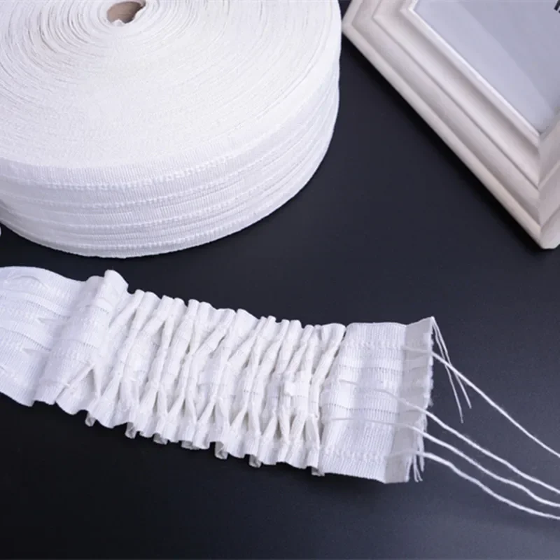 50M/lot White 4 Gathering Cords Curtain Pull Pleated Tape Ribbon Curtain Accessories Strap Hanging Curtain Tape Encryption
50M/lot White 4 Gathering Cords Curtain Pull Pleated Tape Ribbon Curtain Accessories Strap Hanging Curtain Tape Encryption