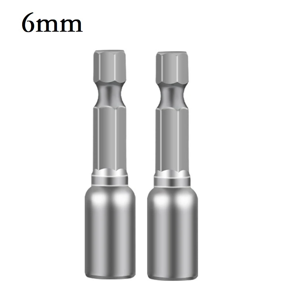 

2PCS 6-13mm Impact Socket Bit 1/4” Hex Shank Magnetic Nut Screwdrive Power Drill Bit Set Adapter Bolt Drivers Repairing Tool