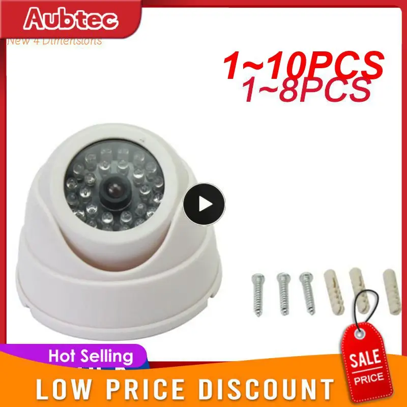 

1~10PCS Wireless Black/White Dummy Camera Fake Plastic Dome CCTV Security Camera With Flashing Led Surveillance System Indoor