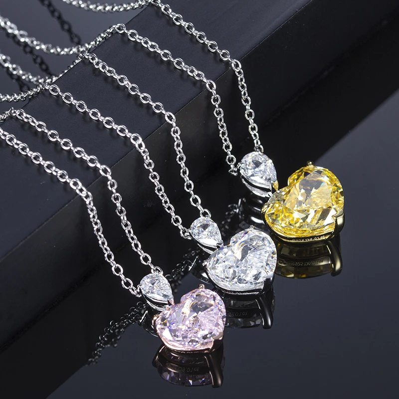 5CT Heart Shape Zirconia 925 Silver Necklace For Women Daily Wear Adjustable Chain Length
5CT Heart Shape Zirconia 925 Silver Necklace For Women Daily Wear Adjustable Chain Length