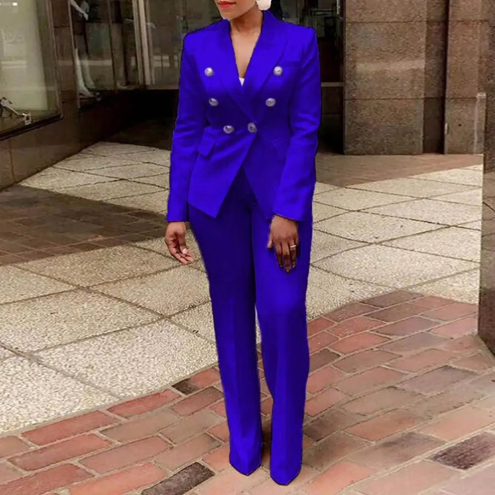 2Pcs/Set Fashionable Floor Length Blazer Pants Set Long Sleeves Women Slim Fit Pure Color Blazer Pants Set Windproof
2Pcs/Set Fashionable Floor Length Blazer Pants Set Long Sleeves Women Slim Fit Pure Color Blazer Pants Set Windproof