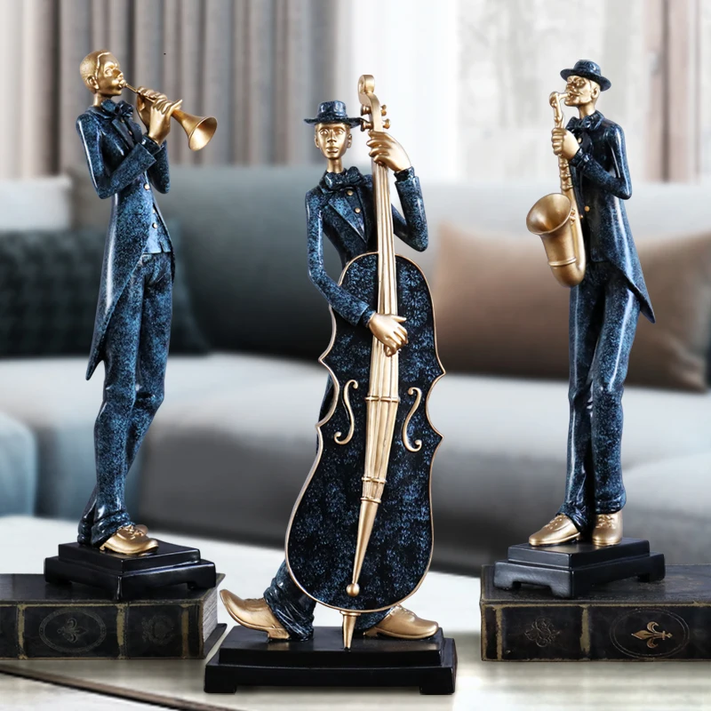 European Black Music Man Band Resin Crafts Decorative Ornaments Creative Livingroom Office TV Cabinet Desktop Furnishings Decor
European Black Music Man Band Resin Crafts Decorative Ornaments Creative Livingroom Office TV Cabinet Desktop Furnishings Decor