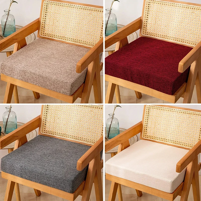 

35d High Density Sponge Sofa Cushion Linen Cushion Chair Back Cushion Thickness 3cm 5cm 8cm Square Office Chair Mat 45x45cm