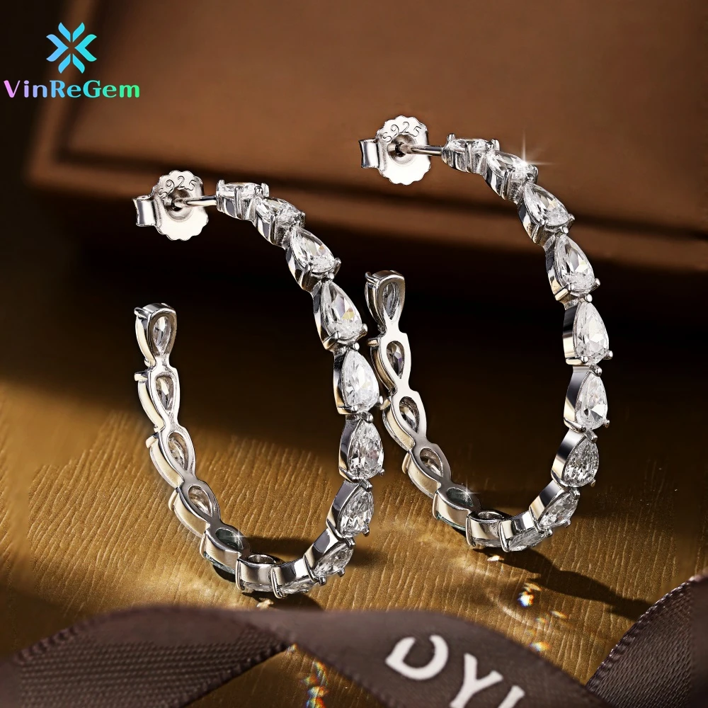 Vinregem Genuine 925 Sterling Silver White Sapphire Simulated Moissanite Hoop Earrings for Women Ethnic Jewelry Dropshipping
Vinregem Genuine 925 Sterling Silver White Sapphire Simulated Moissanite Hoop Earrings for Women Ethnic Jewelry Dropshipping