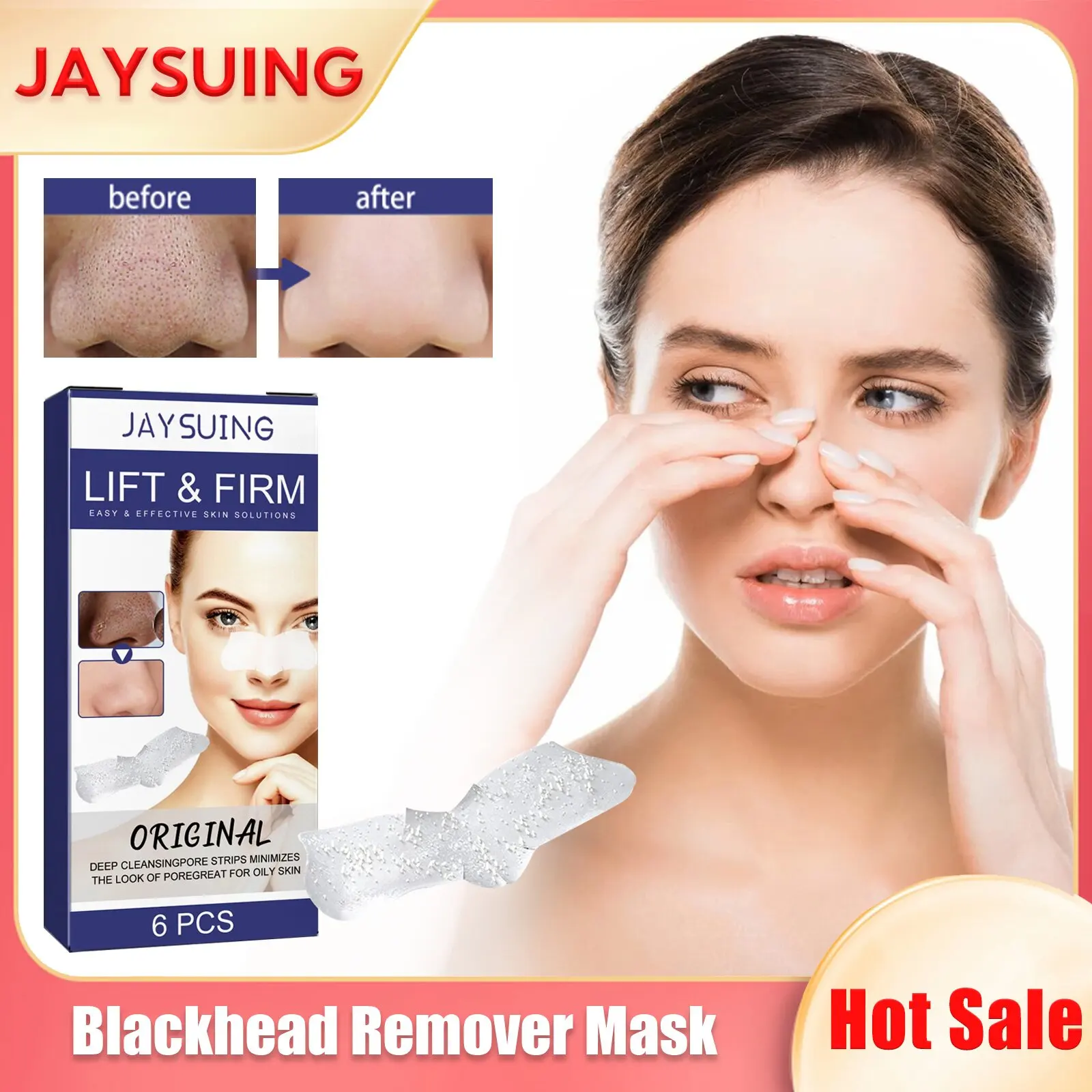 

Blackhead Remover Mask Nose Black Dots Removal Pimples Shrink Pores Soften Cuticle Peelings Deep Cleansing Acne Treatment Mask