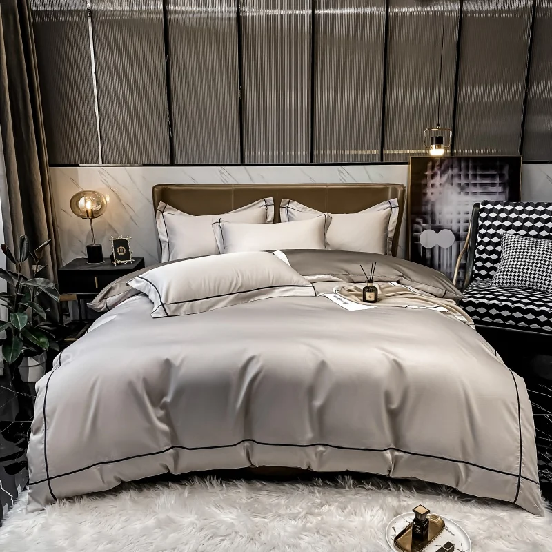 

Bedding set Egyptian cotton 600TC Soft Duvet cover 200x220/220x240, Elastic bed sheet 160x200/180x200 Pillowcases