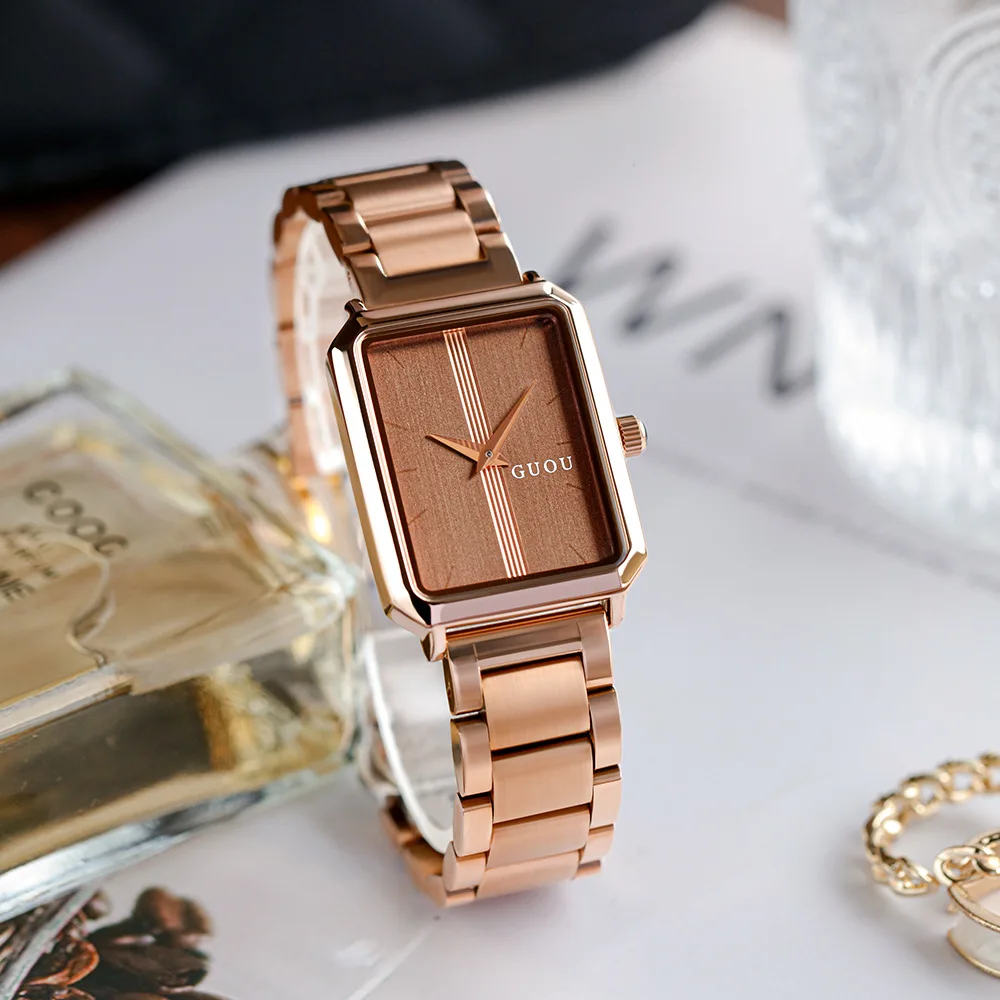 Fashion Rectangle Quartz Simple Dial Casual Wrist Watches Stainless Strap Fashionable Clock Waterproof Wristwatch for Women
Fashion Rectangle Quartz Simple Dial Casual Wrist Watches Stainless Strap Fashionable Clock Waterproof Wristwatch for Women