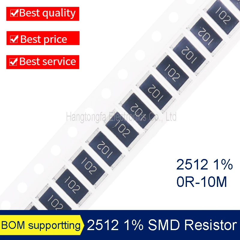 100PCS 2512 1% 1W SMD RESISTOR 0R - 10M 1K 10K 4k7 33K 100K 220K 1M 910K 0 ohm K M Low Resistance Value NEW
100PCS 2512 1% 1W SMD RESISTOR 0R - 10M 1K 10K 4k7 33K 100K 220K 1M 910K 0 ohm K M Low Resistance Value NEW