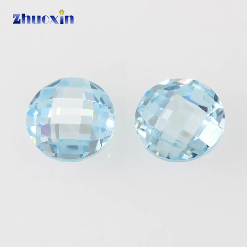 Zircon Stone Light Sea Blue 4~12mm Cubic Zirconia Round Double Checkerboard Cut Loose CZ Stone Synthetic Gems For Jewelry 
Zircon Stone Light Sea Blue 4~12mm Cubic Zirconia Round Double Checkerboard Cut Loose CZ Stone Synthetic Gems For Jewelry