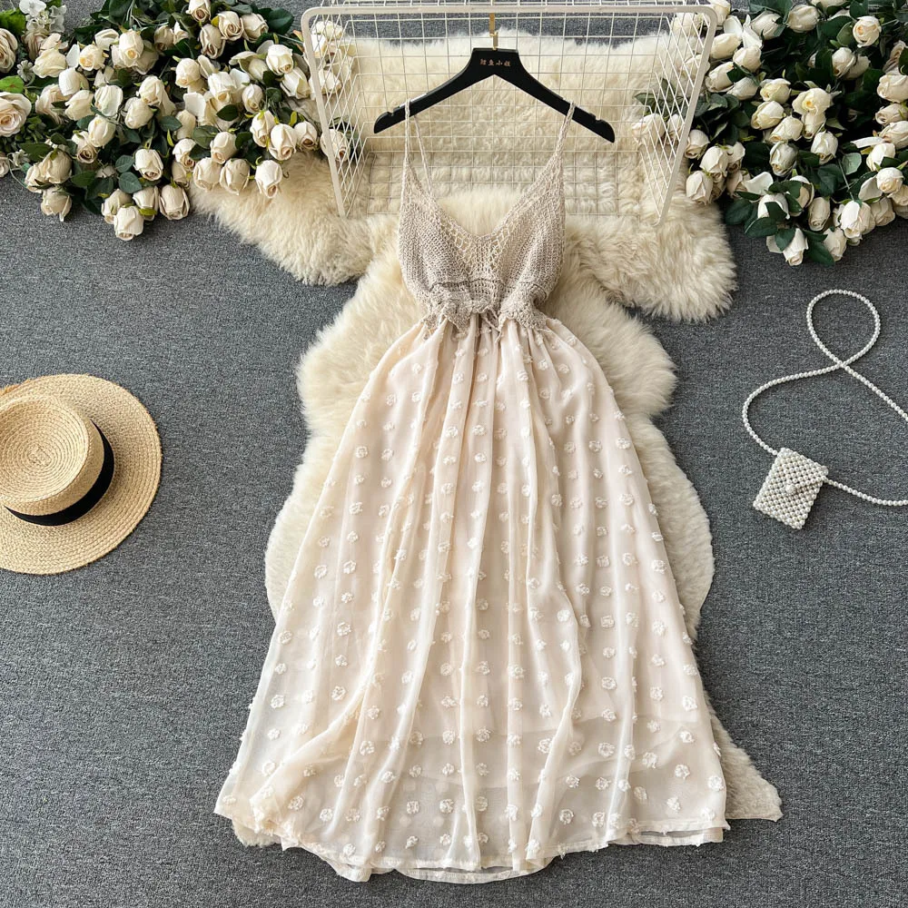 Backless Knit Mini Dress Women Halter Design Hook Hollow Out Patchwork Fahsion Ladies Y2K Beach Style A Line Dresses
Backless Knit Mini Dress Women Halter Design Hook Hollow Out Patchwork Fahsion Ladies Y2K Beach Style A Line Dresses