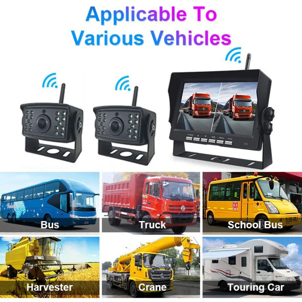 Wireless 7" AHD IPS DVR Monitor Rear View Backup Camera Wireless Truck Forklift Harvester Monitoring System DVR Reverse View Cam
Wireless 7" AHD IPS DVR Monitor Rear View Backup Camera Wireless Truck Forklift Harvester Monitoring System DVR Reverse View Cam