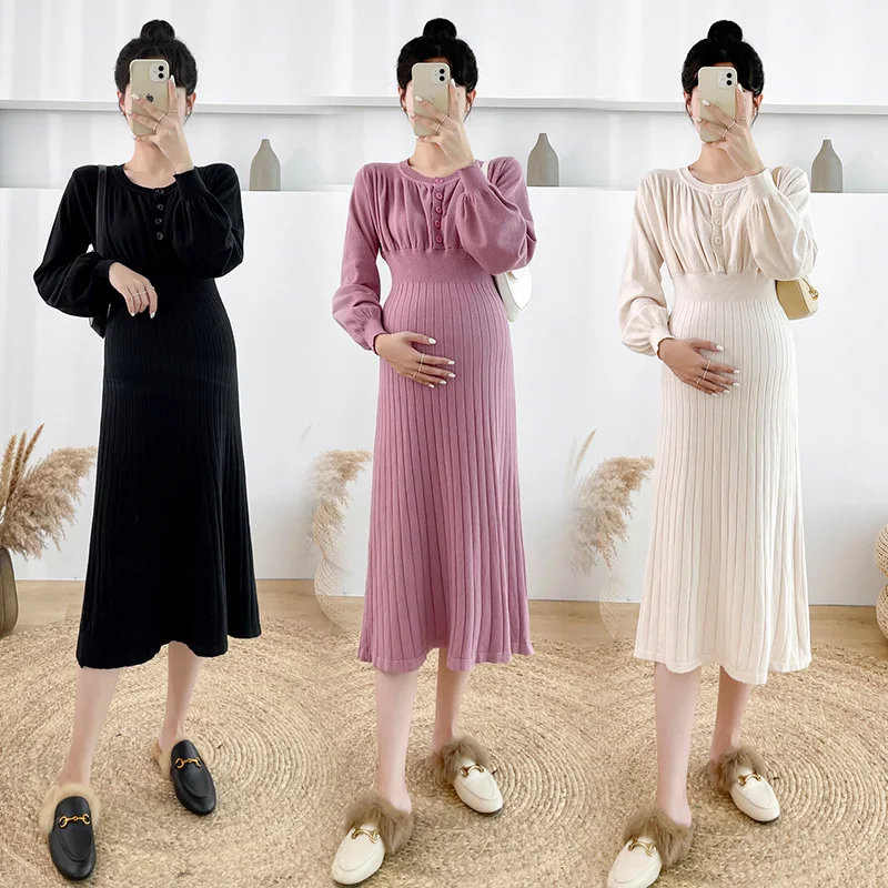 1001# Autumn Winter Korean Fashion Knitted Maternity Sweaters Dress Elegant Stylish A Line Clothes for Pregnant Women Pregnancy
1001# Autumn Winter Korean Fashion Knitted Maternity Sweaters Dress Elegant Stylish A Line Clothes for Pregnant Women Pregnancy