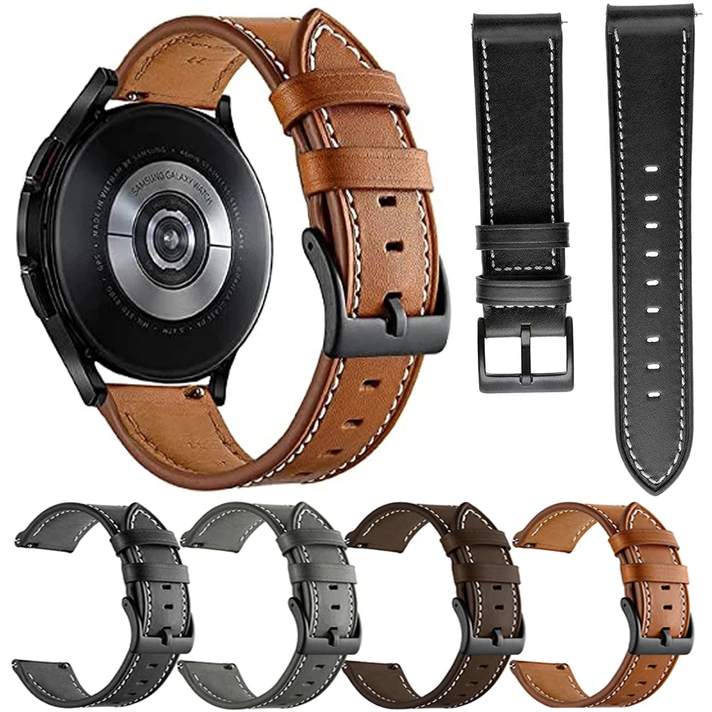 

20 22mm Leather Watch Straps For Xiaomi Color 2 MI Watch S1/Pro Active Wristband For Mi S2 42 46mm Smartwatch Bracelet Watchband