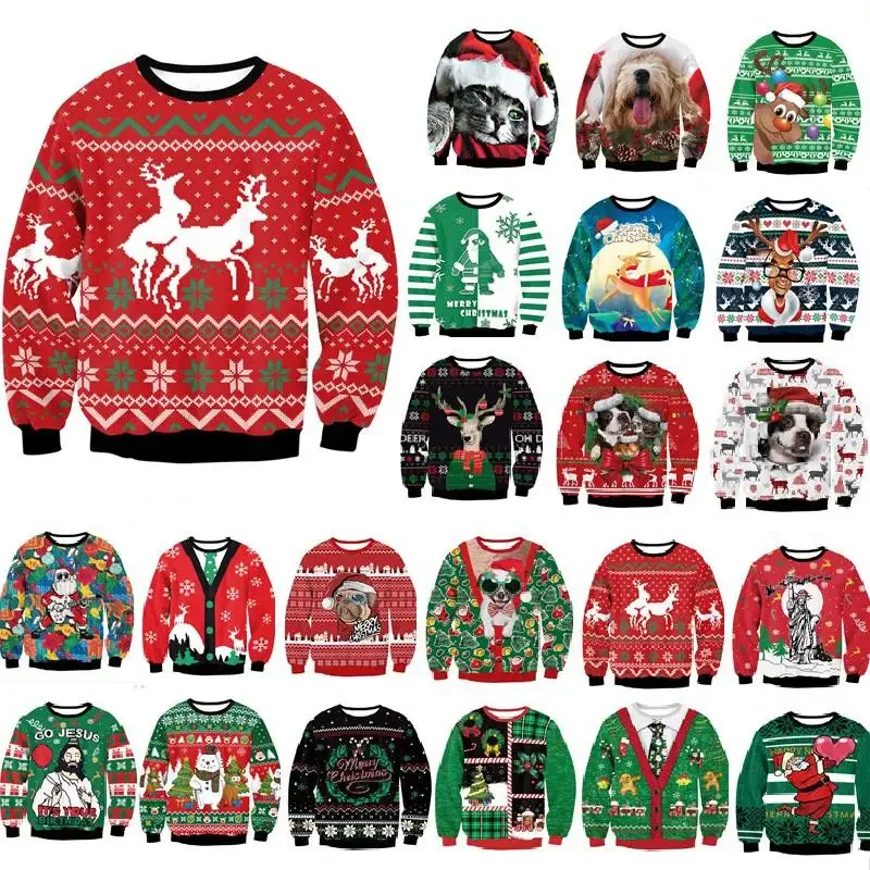 

Men Women Ugly Christmas Sweater Funny Humping Reindeer Climax Tacky Christmas Jumpers Tops Couple Holiday Party Xmas Sweatshirt