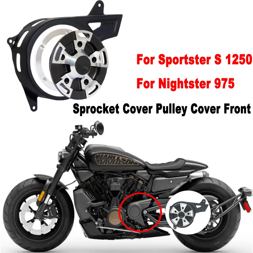 

For RH1250s Sportster S 1250 RH975 Nightster 975 2022 2021 Motorcycle Front Black Drive Pulley Engine Upper Cover Sets