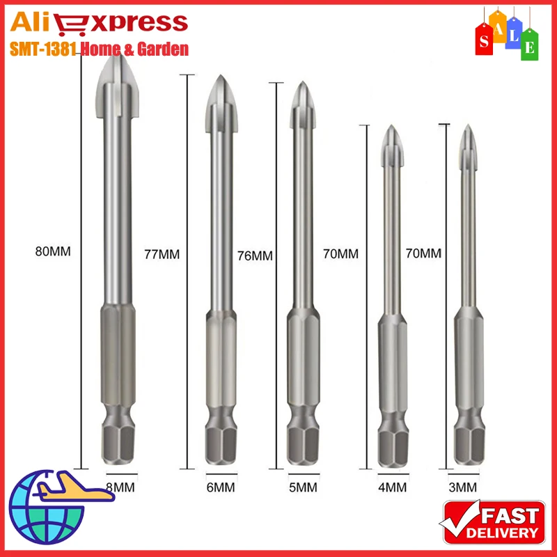 5Pcs 3/4/5/6/8mm Ceramic Tile Drill Bits Wall Tools Parts Plastic Glass Concrete-Hole Opener DIY Workshop Triangle Drill
5Pcs 3/4/5/6/8mm Ceramic Tile Drill Bits Wall Tools Parts Plastic Glass Concrete-Hole Opener DIY Workshop Triangle Drill