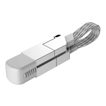 다기능 고속 충전 케이블 키체인 PD, 아이폰 27W 안드로이드 TYPE-C 100W 충전 데이터 케이블 B, 6 인 1