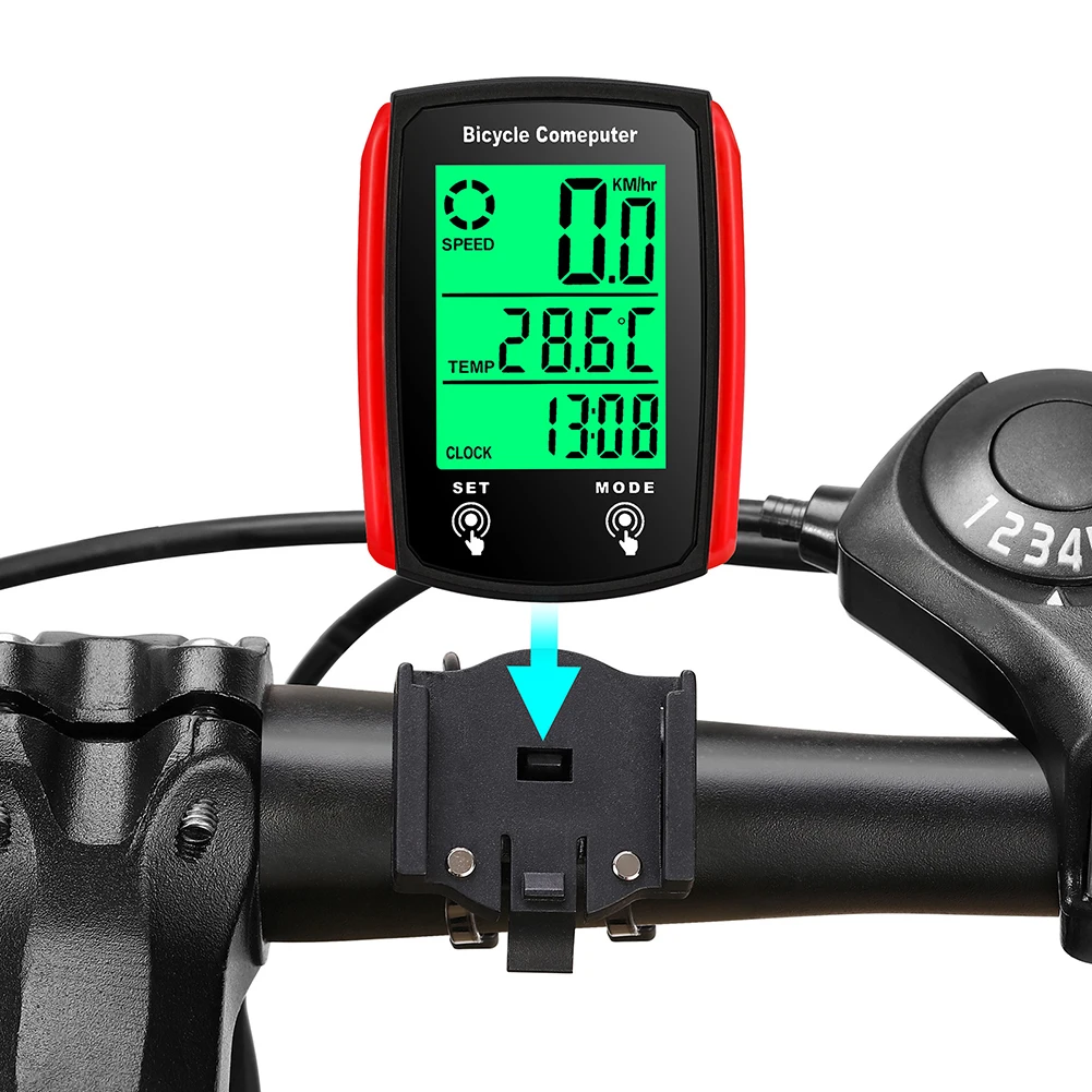 

Wired Speedometer For Bicycle Bike LCD Computer Speed Odometer English Waterproof Bike Accessories Backlit For Day/Night Cycling