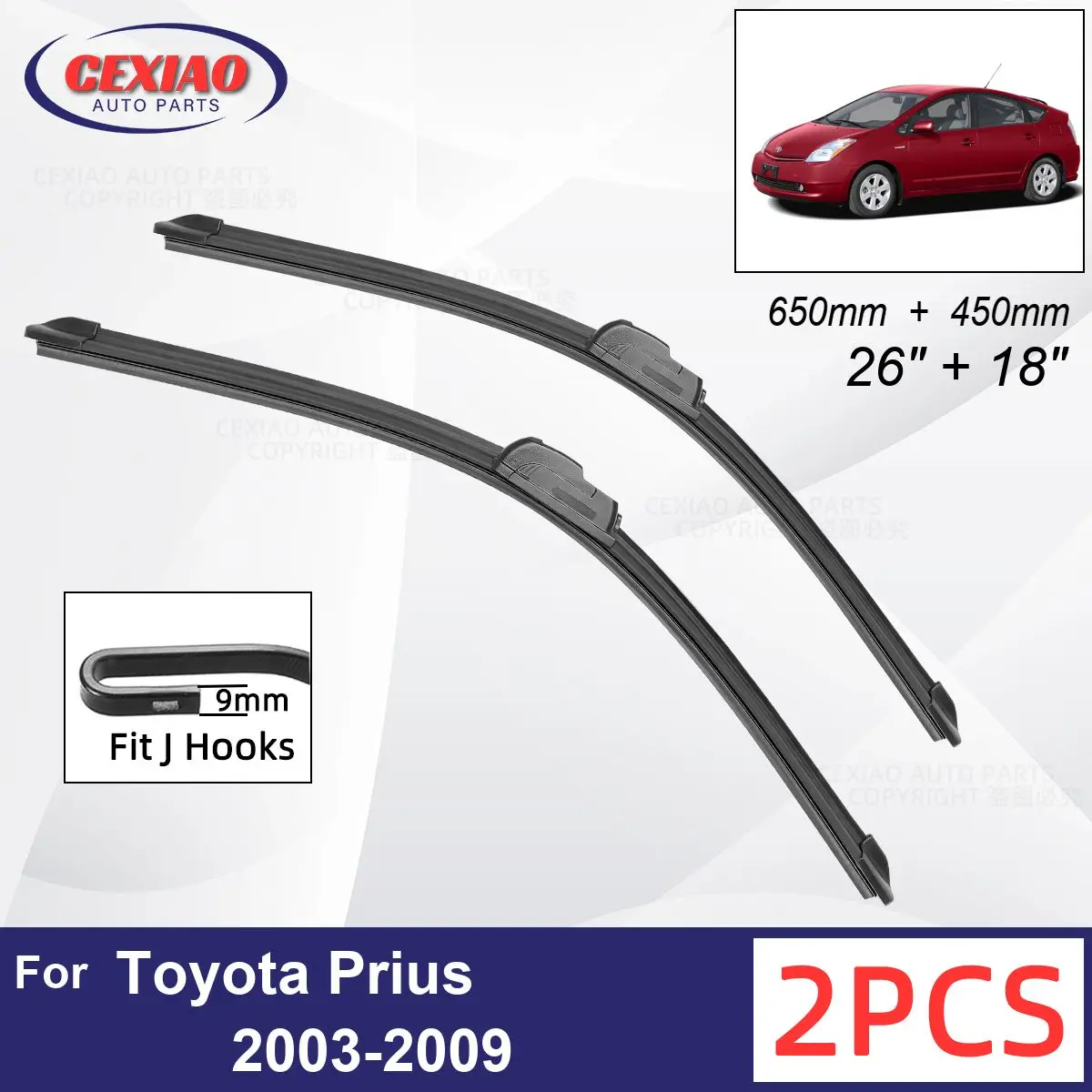 Автомобильный стеклоочиститель для Toyota Prius 2003-2009, передние стеклоочистители, мягкие резиновые стеклоочистители для автомобильного лобового стекла 26 дюймов + 18 дюймов 650 мм + 450 мм
Автомобильный стеклоочиститель для Toyota Prius 2003-2009, передние стеклоочистители, мягкие резиновые стеклоочистители для автомобильного лобового стекла 26 дюймов + 18 дюймов 650 мм + 450 мм