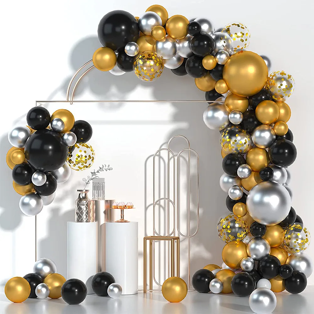 106PCS Black Gold Silver Balloons Garland Arch Kit, Gold Confetti Balloon Set For Graduation Birthday New Year Party Decorations
106PCS Black Gold Silver Balloons Garland Arch Kit, Gold Confetti Balloon Set For Graduation Birthday New Year Party Decorations
