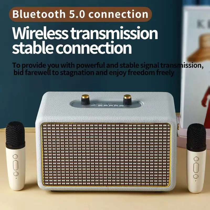 Wooden Bluetooth Speaker Outdoor Portable High-Power Wireless Bass Speaker Desktop Home Karaoke Computer Speaker With Dual Mic
Wooden Bluetooth Speaker Outdoor Portable High-Power Wireless Bass Speaker Desktop Home Karaoke Computer Speaker With Dual Mic