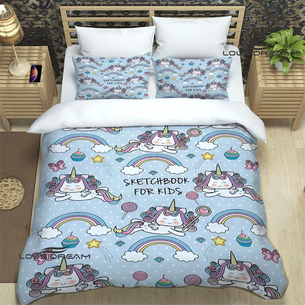 Unicorn cartoon printde Bedding Sets exquisite bed supplies set duvet cover bed comforter set bedding set luxury birthday gift
Unicorn cartoon printde Bedding Sets exquisite bed supplies set duvet cover bed comforter set bedding set luxury birthday gift